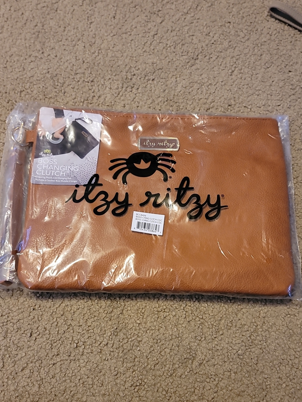 NWT Itzy Ritzy Tan Boss Changing Clutch Wristlet